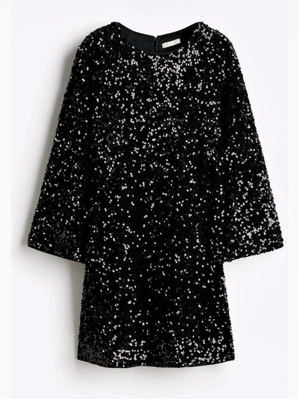 H&M Sequined A-Line Dress Sequin Mini Dress in Black